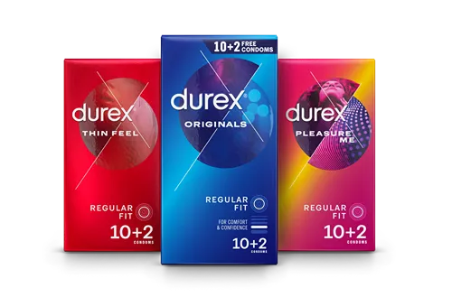 Durex Condoms- Durex Thin Feel Regular Fit, Durex Originals Regular Fit and Durex Pleasure Me Regular Fit